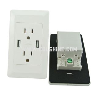 receptacle outlet with 2 usb charging ports 2.1A